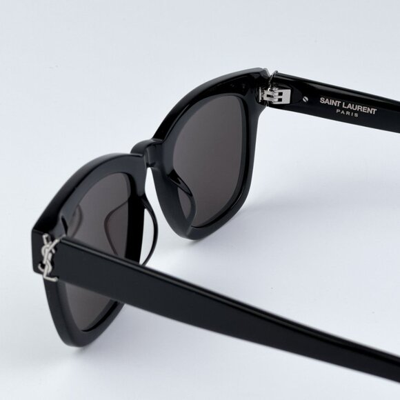 Saint Laurent SLM124 001 BRAND NEW Sunglasses Black Grey Square Unisex - Picture 7 of 11